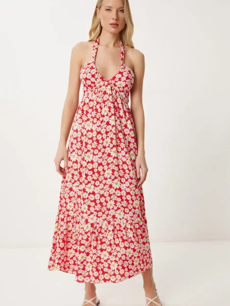 Happiness İstanbul Rochie de vară galben / roșu alb