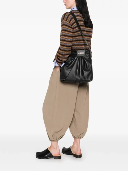 Geantă Loewe din piele drapată negru
