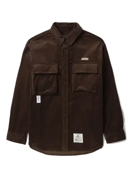 Cămașă Alpha Industries de catifea cord maro