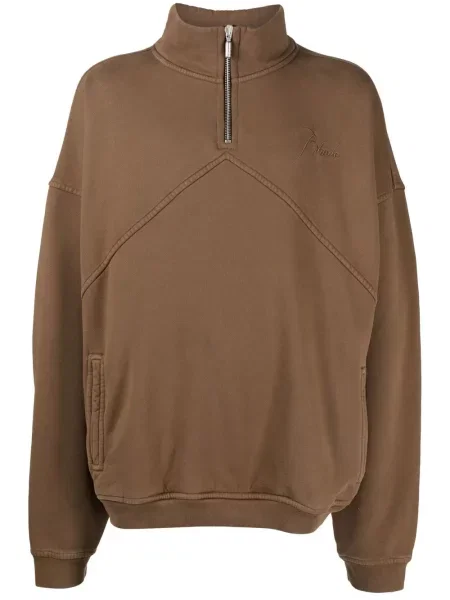 Mikina Rhude s výšivkou hnědá