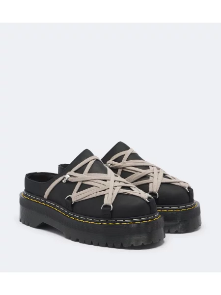 Șlapi Rick Owens din piele negru