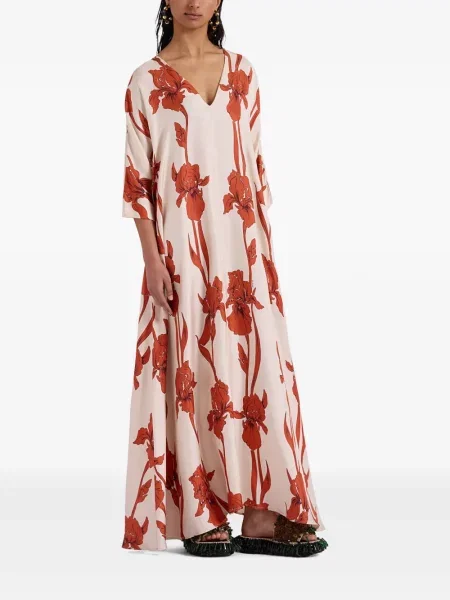 Rochie midi La Doublej cu model floral cu imagine până la genunchi