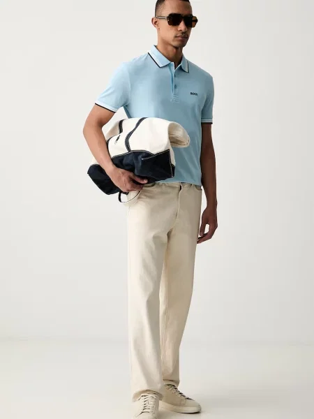 Tricou polo Boss albastru