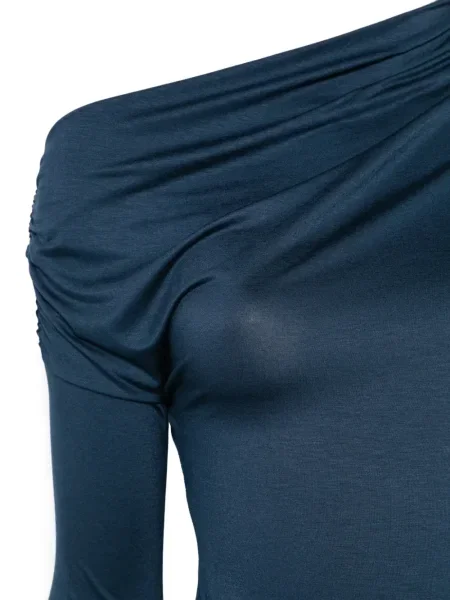 Długi top Patrizia Pepe drapowany niebieski