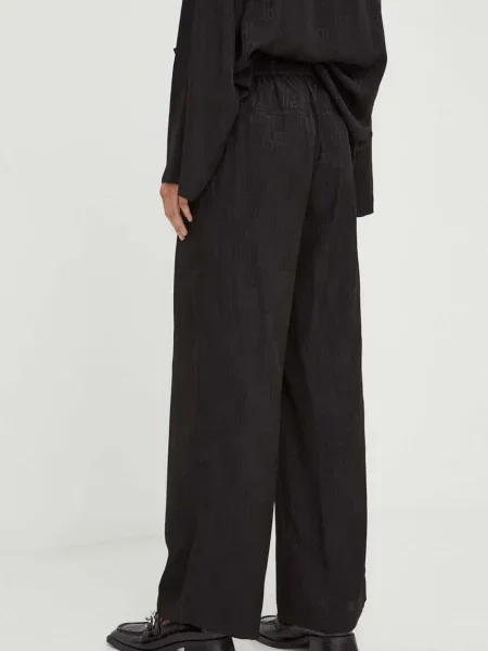 Kalhoty Herskind široké high waist černá