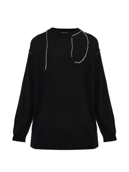 Pulover Yohji Yamamoto cu broderie negru