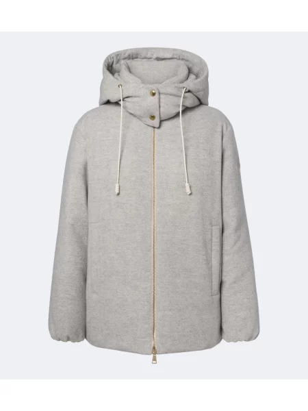 Geacă cu puf Moncler de lână gri