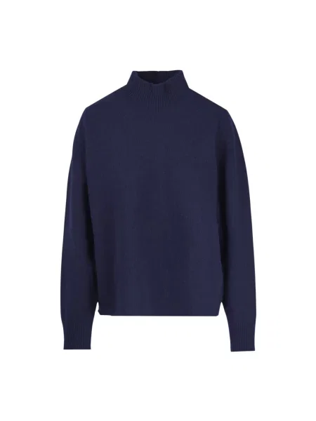 Sweter z golfem Alpha Studio z kaszmiru do golfa niebieski