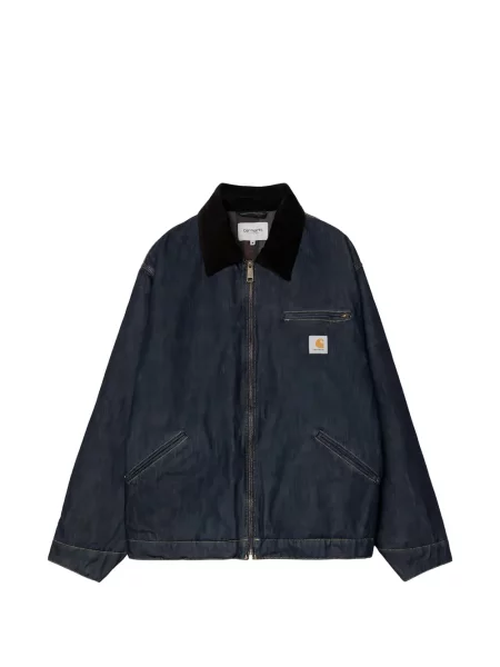 Gulerat geacă de blugi Carhartt Wip de catifea cord albastru