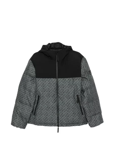 Μπουφάν Ea7 Emporio Armani με κουκούλα με σχέδιο γκρι
