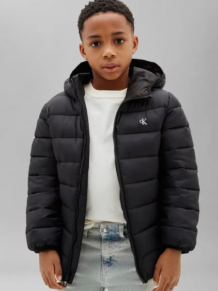 Calvin Klein Jeans geacă petrecută pentru copii negru