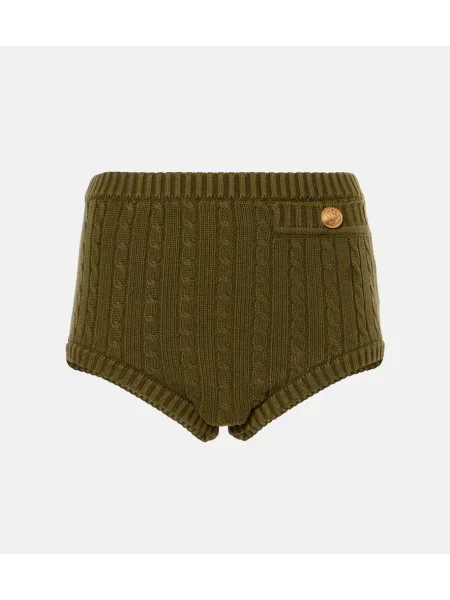 Pantaloni scurți Chloé tricotate verde