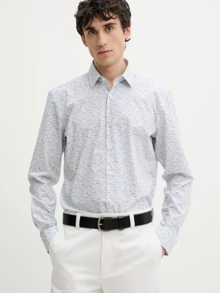 HUGO camasa din barbati cu guler clasic slim alb