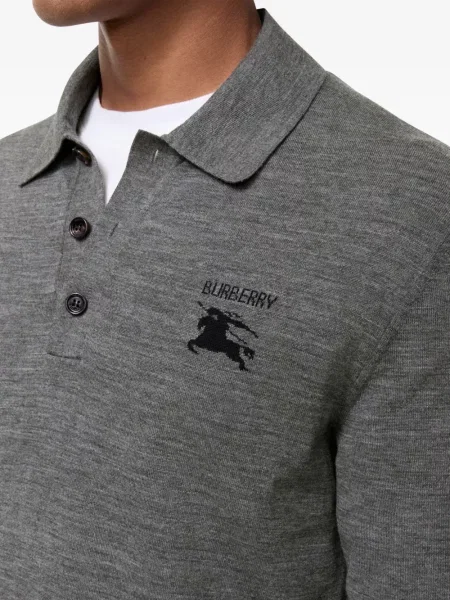 Μάλλινο μακρύς polo Burberry γκρι