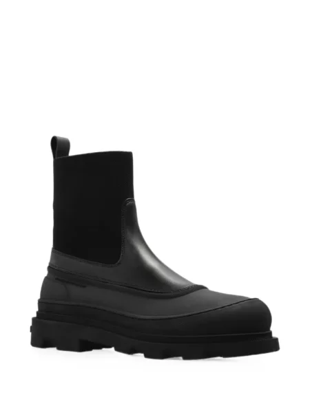 Cizme scurte Moncler din piele negru