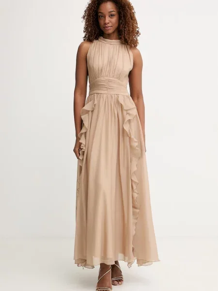 Morgan sukienka drapowana beżowa