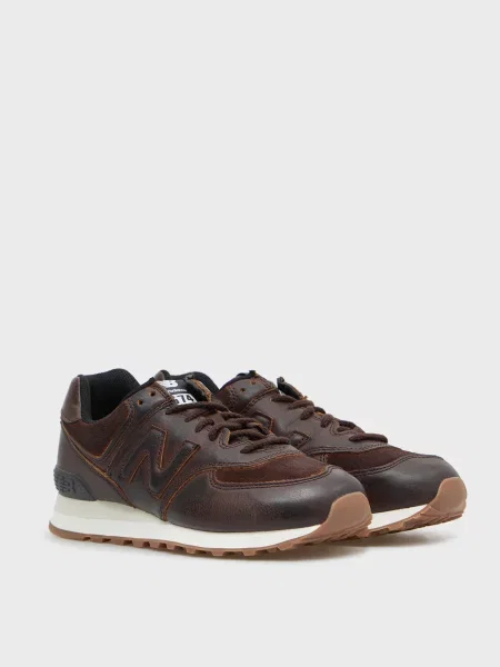 Кожаные кроссовки New Balance коричневые