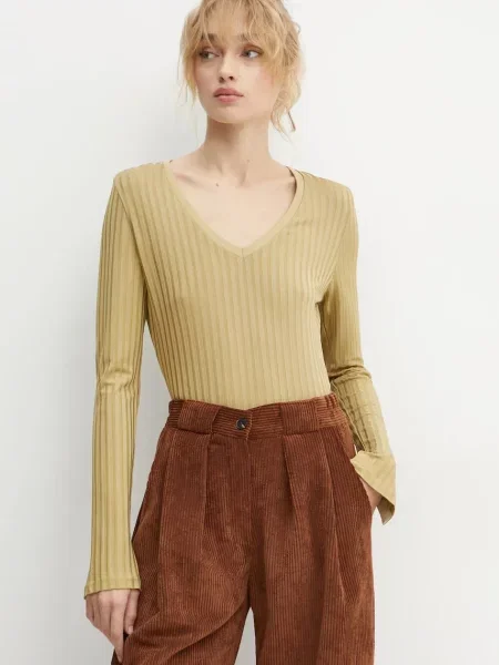 BOSS longsleeve zielony żółty