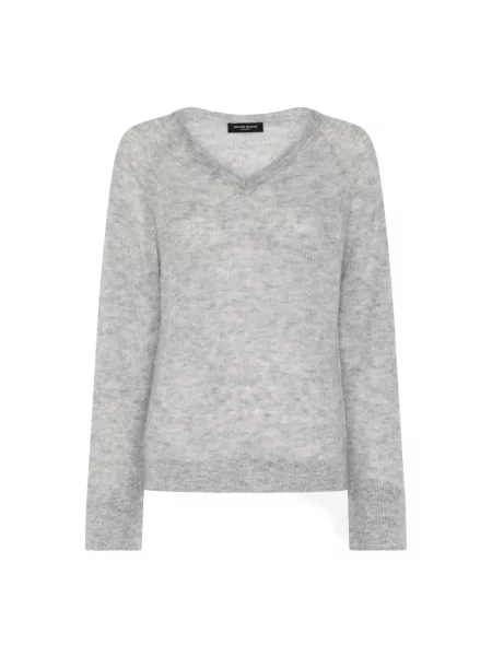Dzianinowy puszyste sweter Bruuns Bazaar szary