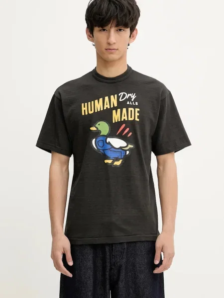 Human Made tricou din cu imprimeu negru