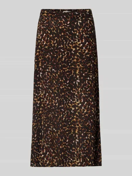 Spódnica midi z we wzór na całej powierzchni model MARRAKECH' Ichi czarna