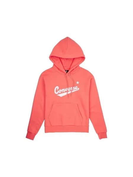 Hanorac cu glugă Converse din fleece roșu