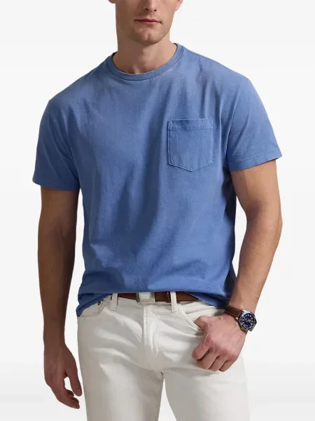 Дълго мрежеста тениска Polo Ralph Lauren с кръгло деколте зелено