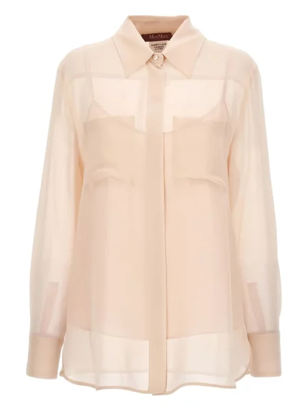 Cămașă Max Mara transparente roz