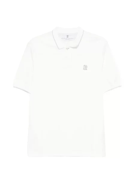 Polotričko Brunello Cucinelli s výšivkou bílé