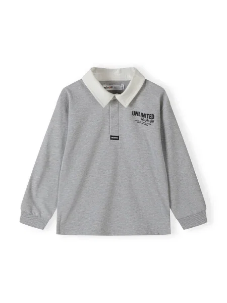 MINOTI Tricou gri deschis / negru alb