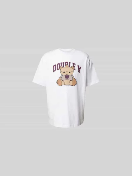 T-shirt z nadrukiem z logo Wood Wood biała