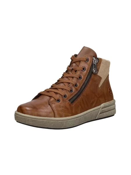 Sneakersy Rieker skórzane brązowe