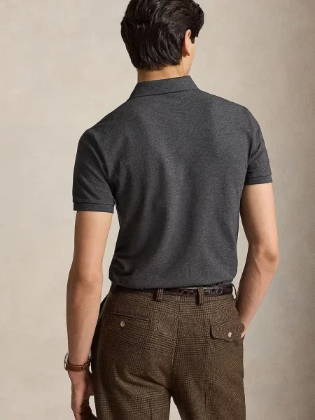 Tricou polo Polo Ralph Lauren gri