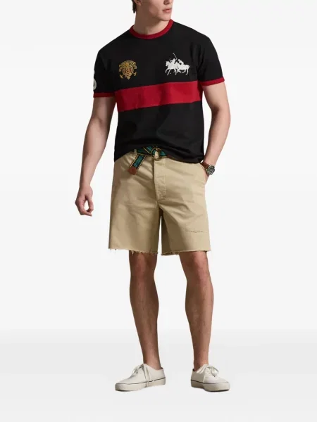 Ριγέ δερμάτινος κάλτσες Polo Ralph Lauren με κορδόνι μαύρο