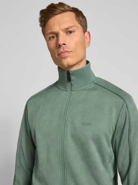 Bluza rozpinana o kroju regular fit z fakturowanym wzorem model ‘MIRROR’ Boss Green