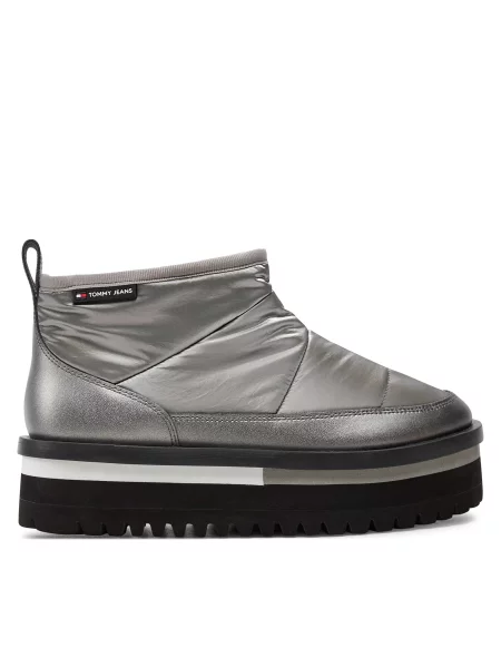 Sniego batai Tommy Jeans Tjw Nylon Flatform Boot Wl sidabrinė