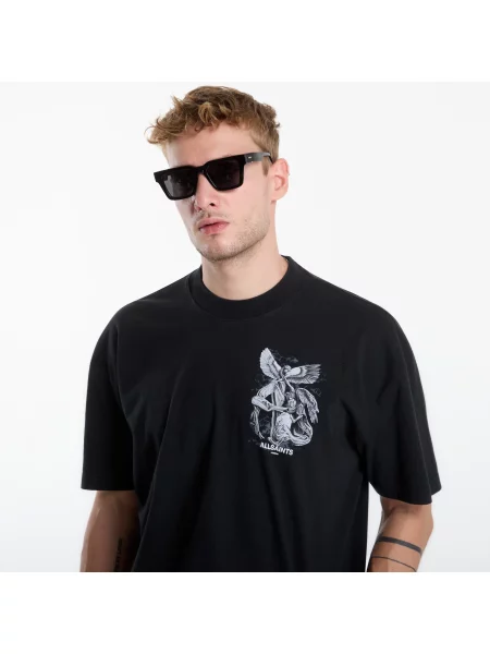 Тениска AllSaints Seraph Ss Crew Washed Black XL черно