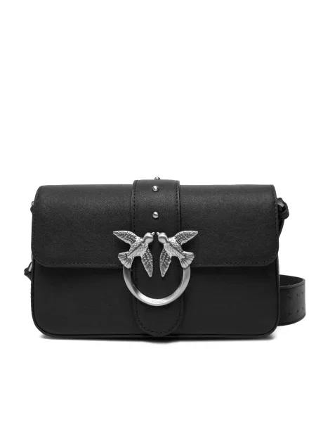 PINKO Torba za na rame Pinko Sac Rabat Love One Slouchy Mini Vite Noir' crna