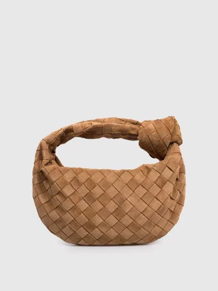Замшевая сумка хобо Bottega Veneta Jodie коричневая - цена 149177
