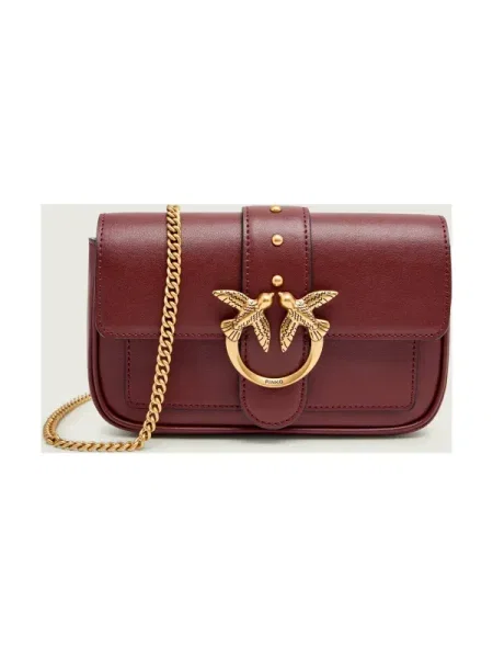 PINKO Geantă de umăr LOVE ONE burgundy roșu