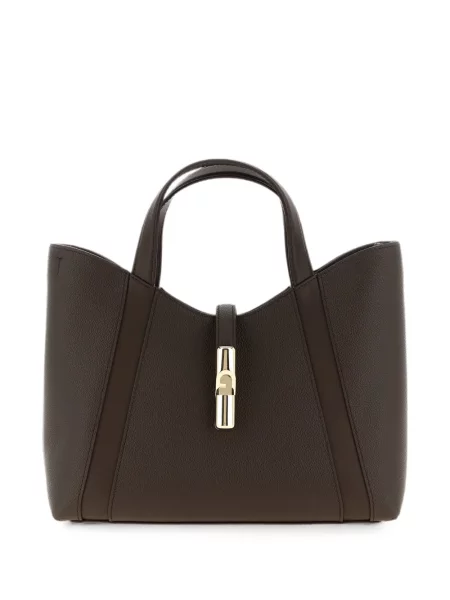 Geantă shopper Furla din piele maro