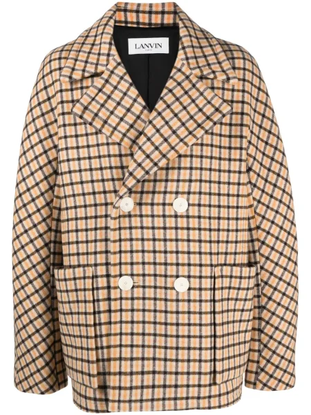 Palton Lanvin de lână în carouri