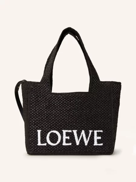 Loewe Torba Shopper Font Tote Medium schwarz czarna