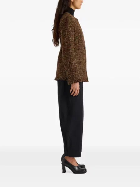 Μακρύς μπουφάν Proenza Schouler White Label tweed λευκό