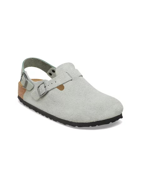 Birkenstock Tokio Suede Leather Regular Fit Pure Sage Kobiety Sandały Birkenstock Size: 9 szary