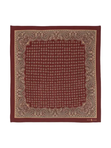 Tricou Polo Ralph Lauren cu funde de in cu model paisley roșu