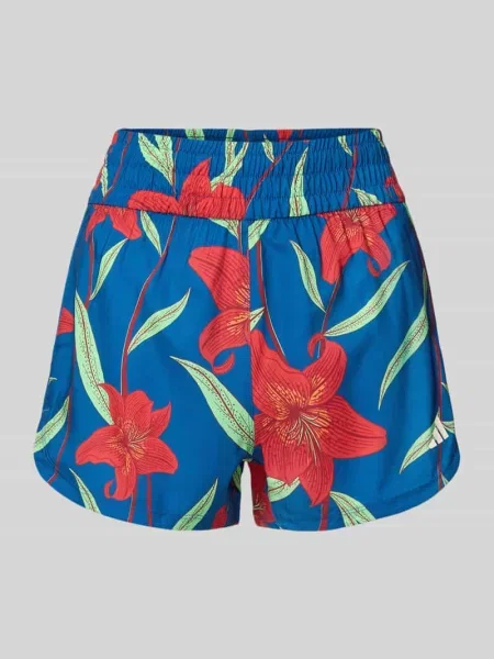 Szorty o kroju regular fit z wzorem na całej powierzchni Adidas Sportswear niebieskie