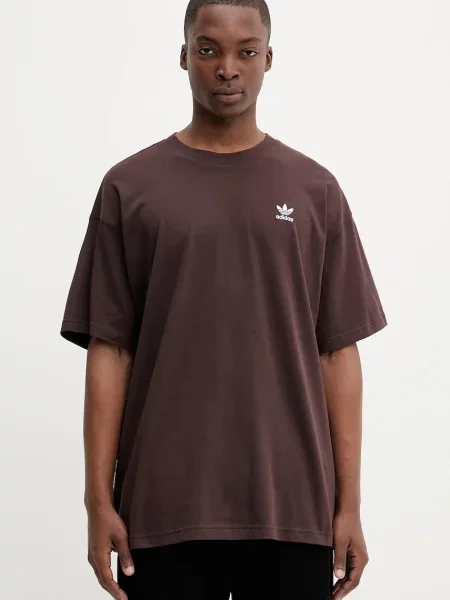 Тениска adidas Originals Essentials с изчистен дизайн кафяво