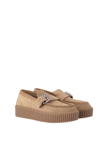 Weekend Max Mara loafersy zamszowe brązowe