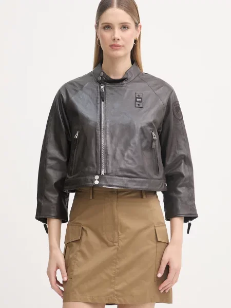 Blauer kurtka skórzana LORETTE brązowa